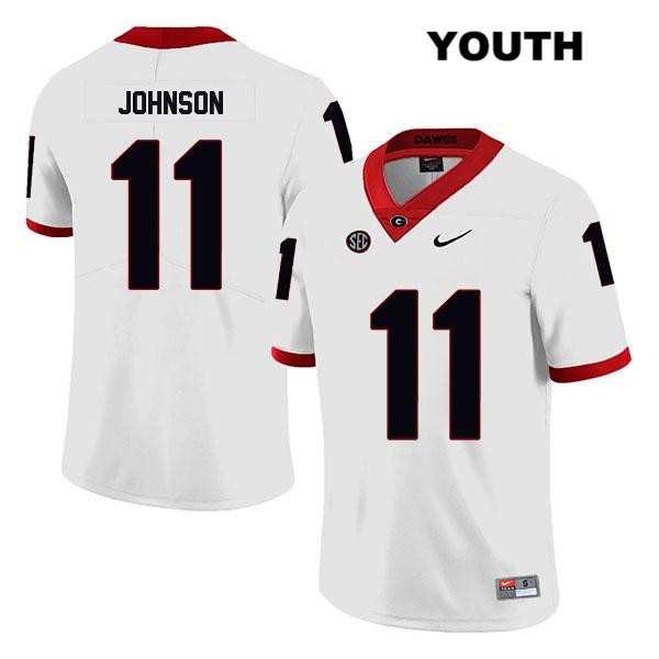 Georgia Bulldogs Youth Jermaine Johnson #11 NCAA Legend Authentic White Nike Stitched College Football Jersey GAI5156OU